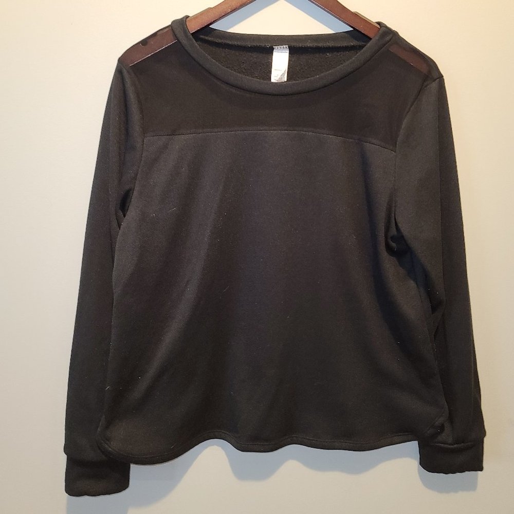 Black Mesh Top Sweater